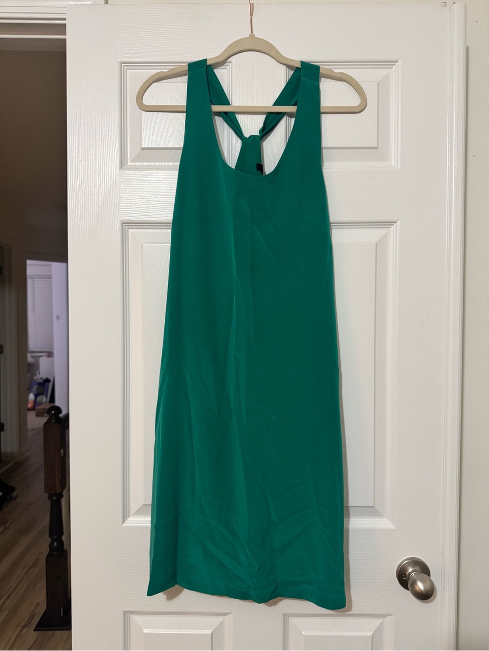 J. Crew Green Sleeveless Shift Dress